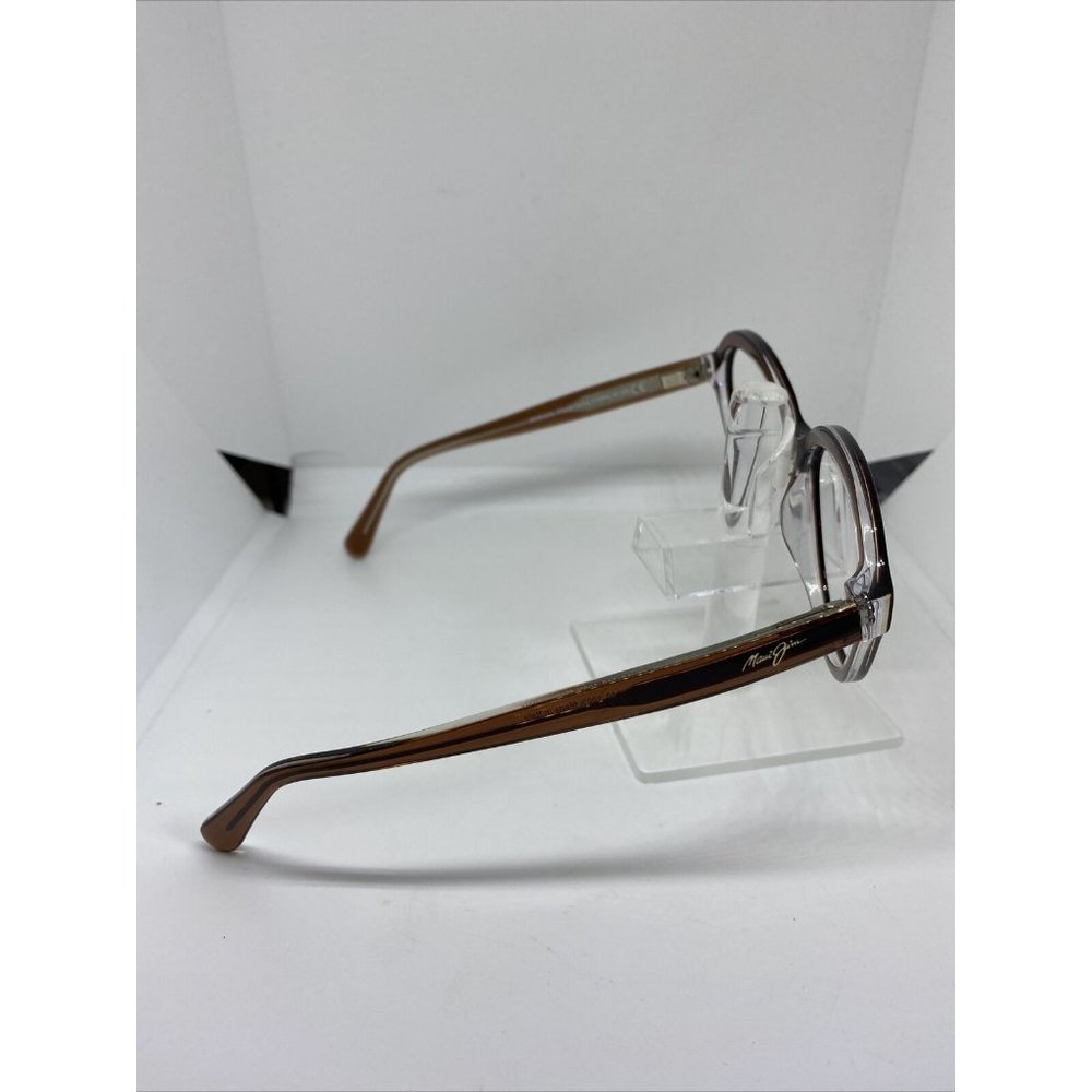 Maui Jim Mariana MJ 828-25E Sunglasses Frames Round Brown/Clear 55/18/140 NWOT - Picture 3 of 7